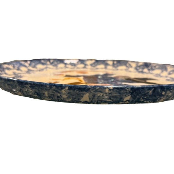 Buttermilk Acres Stoneware Blue Noahs Ark Pottery Plate 9 1/2" Signed Rare - Picture 5 of 9